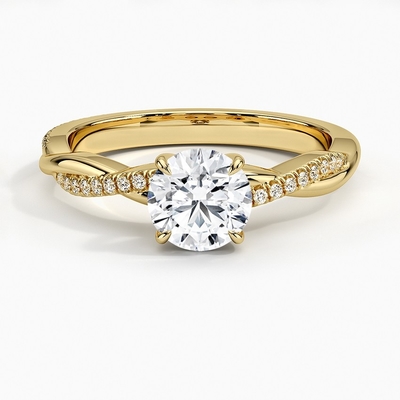 Willow Diamond Engagement Ring (1/8 Ct. La TW.) Avec de l'or 9K