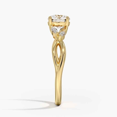 Willow Diamond Engagement Ring (1/8 Ct. La TW.) Avec de l'or 9K
