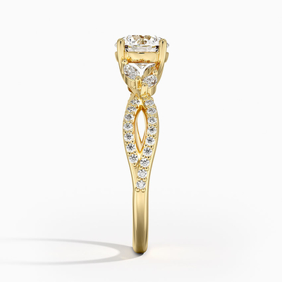 Willow Diamond Engagement Ring Luxe (1/4 Ct. La TW.) Avec 0,75 diamants ronds de carat avec de l'or 9K