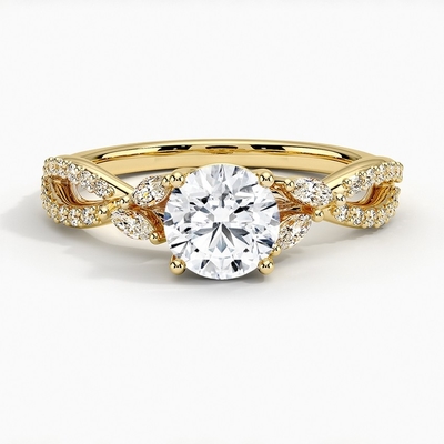 Willow Diamond Engagement Ring Luxe (1/4 Ct. La TW.) Avec 0,75 diamants ronds de carat avec de l'or 9K