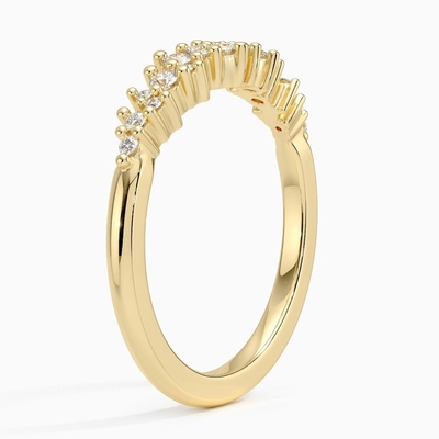 Modèle de stupéfaction d'alliance unique de diamants ronds excentrés avec de l'or 9K