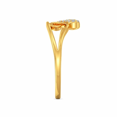 Anneau d'or jaune de Joyalukkas 9K, coeur Diamond Engagement Ring de filles