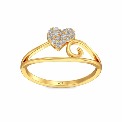 Anneau d'or jaune de Joyalukkas 9K, coeur Diamond Engagement Ring de filles