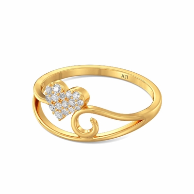 Anneau d'or jaune de Joyalukkas 9K, coeur Diamond Engagement Ring de filles