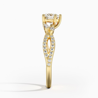 Willow Diamond Engagement Ring Luxe 1/4 Ct. La TW. Avec le coeur de l'or 9K