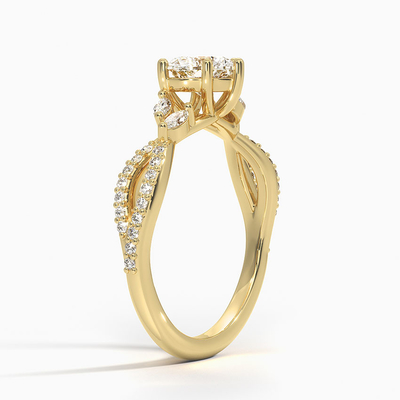 Willow Diamond Engagement Ring Luxe 1/4 Ct. La TW. Avec le coeur de l'or 9K