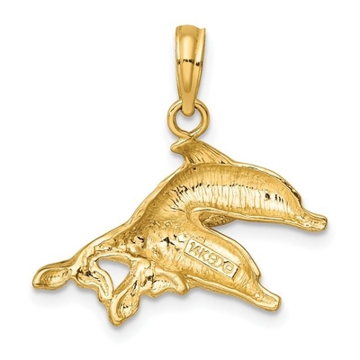 Carat en collier léger ouvert de chaîne de corde d'or jaune de Bass Fish Pendant Charm With 14K de bouche d'or jaune des carats 10K