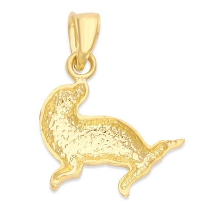 pendant de joint de l'or 14k, bijoux de vie marine, cadeau animal d'esprit pour elle avec la chaîne de 20 pouces