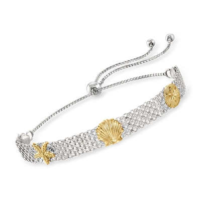La vie Bolo Bracelet de Ross-Simons Three-Tone Sterling Silver Sea