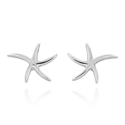 Étoile brillante Sterling Silver Post Stud Earrings d'Aera Vida Sea Life Ocean Starfish