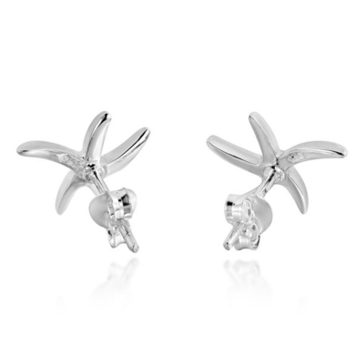 Étoile brillante Sterling Silver Post Stud Earrings d'Aera Vida Sea Life Ocean Starfish
