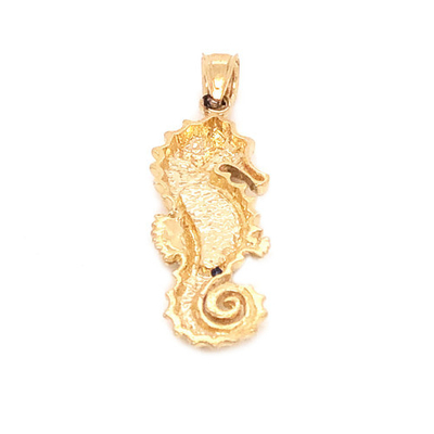 Hippocampe de la CZ de zircon de 925 Sterling Silver Gold Plated Enameled vie marine pendante de charme de collier de chaîne de 18 pouces