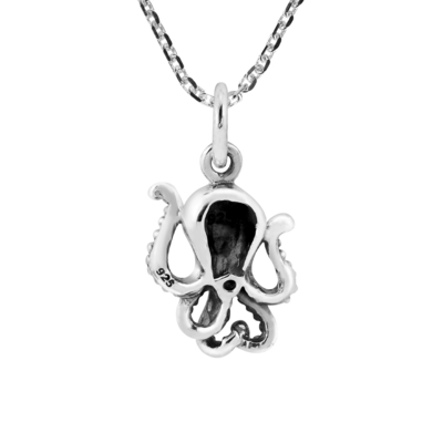 925 poissons blancs bleus d'émail de Sterling Silver 3D charment le collier pendant