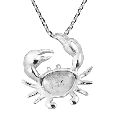 925 poissons blancs bleus d'émail de Sterling Silver 3D charment le collier pendant
