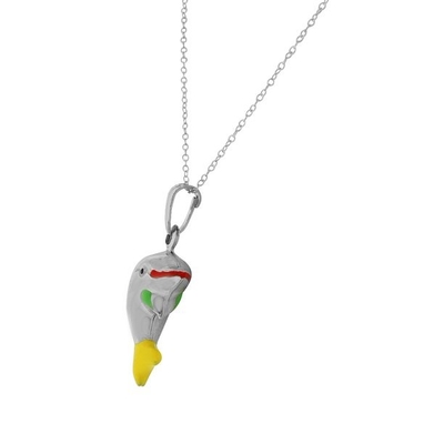925 collier pendant de charme de dauphin d'émail de Sterling Silver 3D