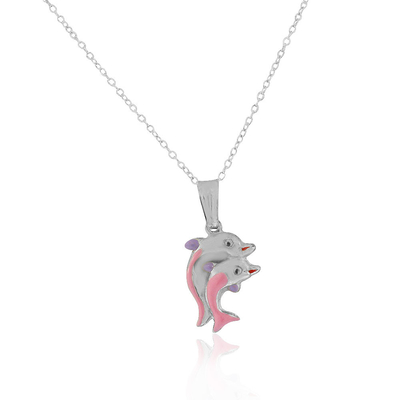 Bijoux fins de vie marine pendante de collier de charme de 925 poissons de Sterling Silver Lobster Clasp Enameled pour des cadeaux de femmes pour elle