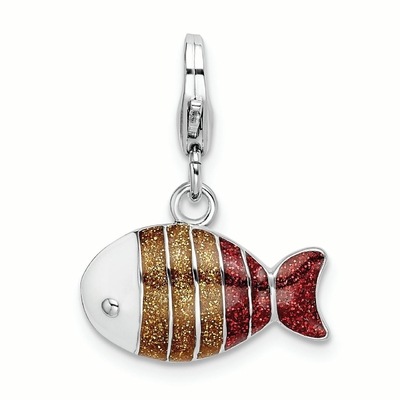 Bijoux fins de vie marine pendante de collier de charme de 925 poissons de Sterling Silver Lobster Clasp Enameled pour des cadeaux de femmes pour elle