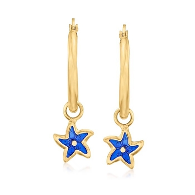 les cercles d'oreille de boucles d'oreille de cercle de dauphin de l'or 14k jaune ont placé les bijoux fins de vie marine animale pour des cadeaux de femmes pour elle