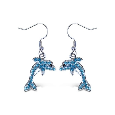 les cercles d'oreille de boucles d'oreille de cercle de dauphin de l'or 14k jaune ont placé les bijoux fins de vie marine animale pour des cadeaux de femmes pour elle