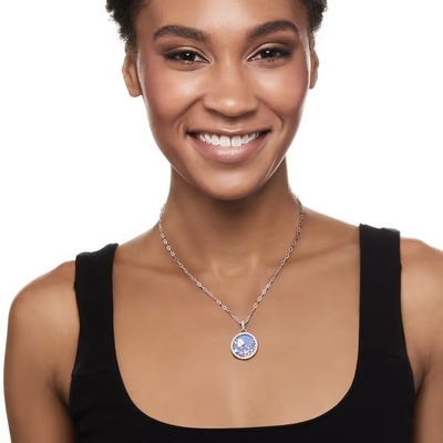 Collier pendant de la CZ de lien de trombone de vie marine de bijoux de Hawai en Sterling Silver