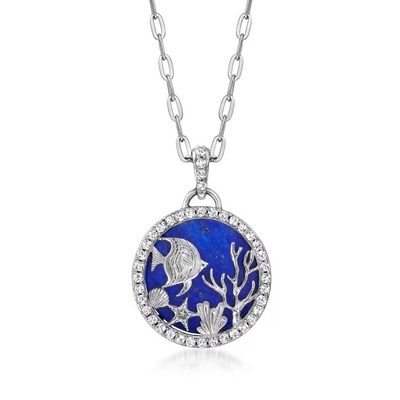 Pendant en verre d'étoiles de mer de Murano d'Italien en or 18kt au-dessus de Sterling