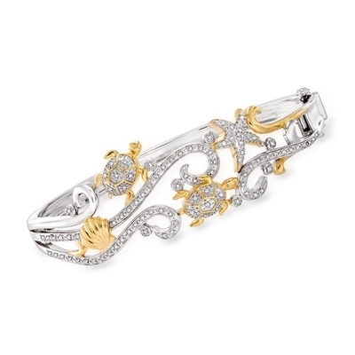 Or de Ross Simons Sea Life Bracelet With 18kt au-dessus de Sterling Silver