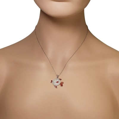 Or jaune Sapphire Seahorse Pendant Necklace bleue, bijoux de vie marine de style d'océan