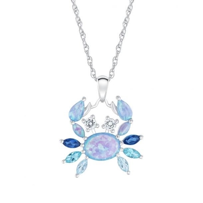 L'opale créée/Sapphire Sea Life Pendant créée, a créé Topaz Crazy Crab Pendant