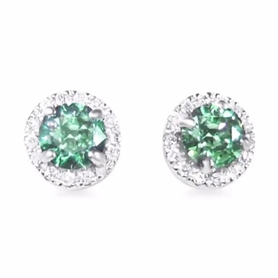 Pierre cubique Ring Earrings Pure 925 Sterling Silver Fashion Jewelry Set de Zircon de spinelles verts