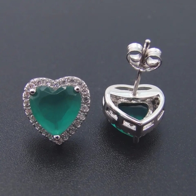 Les bijoux chauds de Zircon de Sterling Silver Heart Shaped Green de la vente 925 placent pour le cadeau de femme de mode