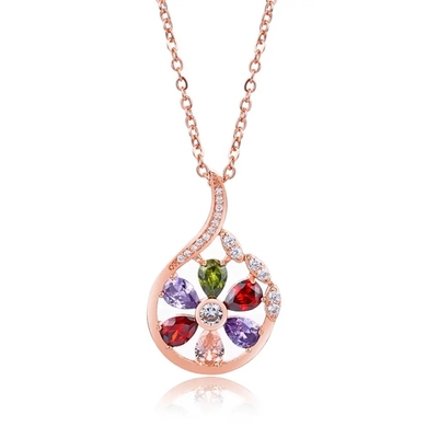 Mode 10MM trillion de collier à chaînes savoureux de couleur multi de pierre de Topaz Pendant Necklace CZ de mystique de coupe