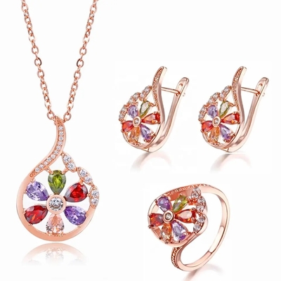 Garnet Morganite Peridot Crystal Zircon a placé l'anneau pendant de collier de boucle d'oreille