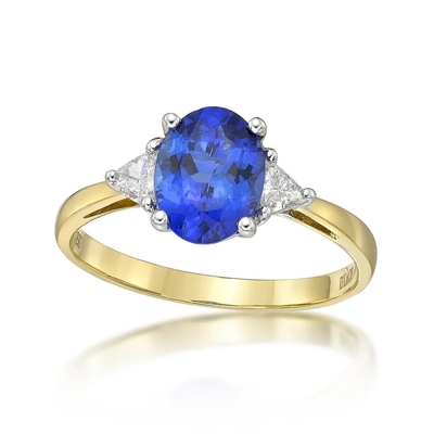 L'ovale de 925 Sterling Silver Wholesale Tanzanite Ring a coupé la bague de fiançailles de mariage de Tanzanite de pierre bleue