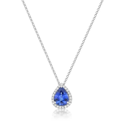 Collier en pierre de bijoux de Tanzanite de collier de pierre porte-bonheur de décembre de bijoux de 925 Sterling Silver Blue Tanzanite CZ