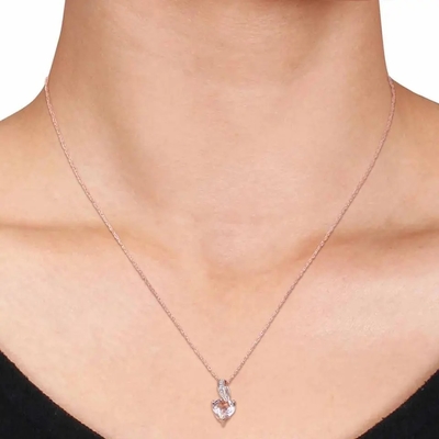 Nouveau cadeau de femmes de Rose Gold Plated Morganite Stones de conception épousant le collier pendant