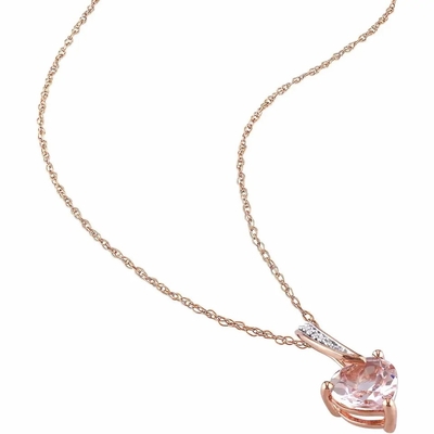 Nouveau cadeau de femmes de Rose Gold Plated Morganite Stones de conception épousant le collier pendant