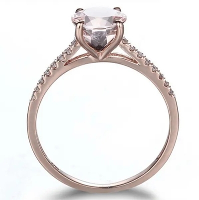 Nouveau cadeau de femmes de Rose Gold Plated Morganite Stones de conception épousant le collier pendant