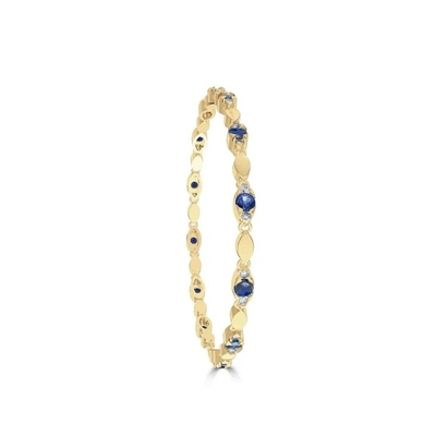Classique de bracelet de 925 Sterling Silver Diamond Pear Sapphire pour des femmes de fille