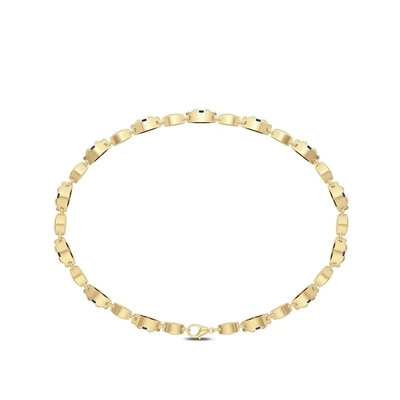 Classique de bracelet de 925 Sterling Silver Diamond Pear Sapphire pour des femmes de fille