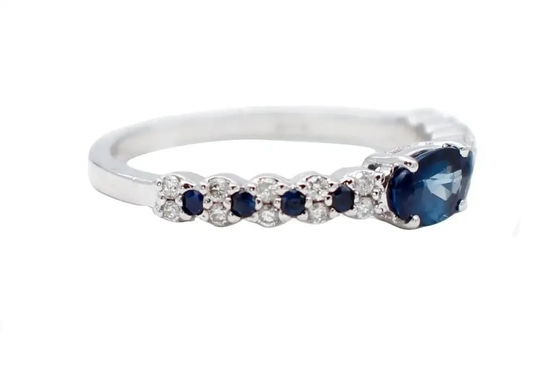 S925 à la mode Sterling Silver Natural Jewelry Sapphire CZ Ring Simple Design For Ladies
