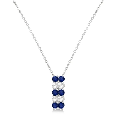 14K or blanc Garnet Pendant Necklace en forme de coeur, petite Sapphire Chain Necklace
