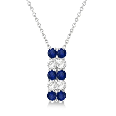 Femmes Crystal Chain Necklace Fashion de bijoux de S925 Sterling Silver Elegant Sapphire CZ