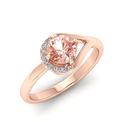 L'or S925 jaune a plaqué le halo rose en forme de poire naturel CZ de boucles d'oreille de Tourmaline