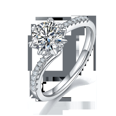 1.30CT les femmes blanches d'engagement de Moissanite et de Sapphire Platineve Diamonds Jewelry sonnent