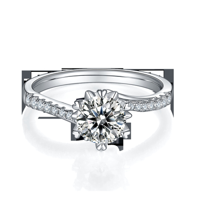 1.30CT les femmes blanches d'engagement de Moissanite et de Sapphire Platineve Diamonds Jewelry sonnent