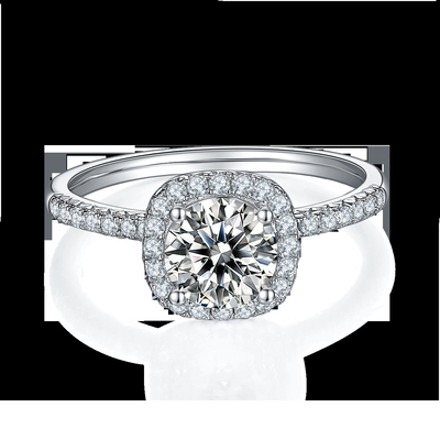 La place a coupé l'or nuptiale de diamant de place de Moissanite de femmes avec l'anneau l'épousant romantique argenté