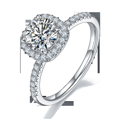 La place a coupé l'or nuptiale de diamant de place de Moissanite de femmes avec l'anneau l'épousant romantique argenté