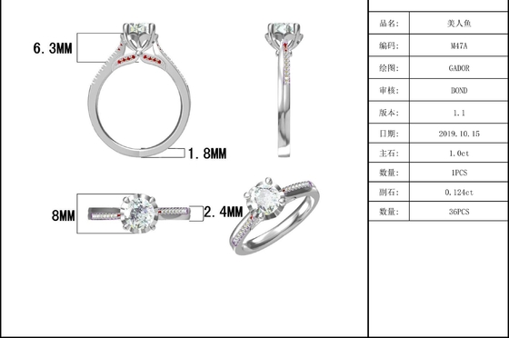 Anneaux faits sur commande minimalistes de Diamond Moissanite Engagement Rings Promise pour des femmes