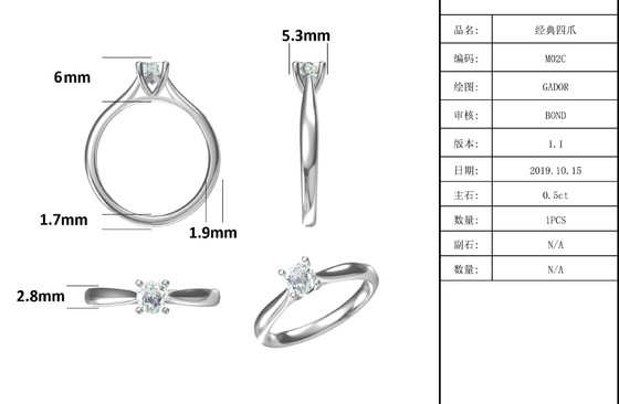 925 bagues de fiançailles de Sterling Silver Jewelry Diamond Moissanite promettent des anneaux pour des femmes
