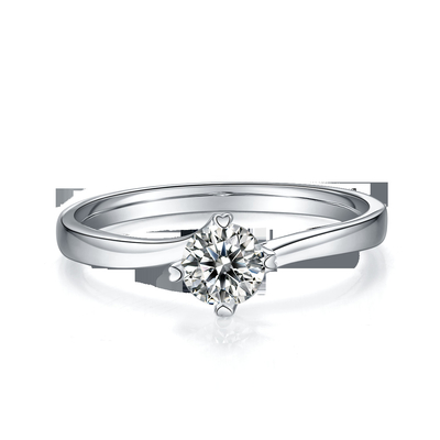 le minimaliste de bijoux de l'or 9K conçoit l'anneau argenté de Moissanite 925